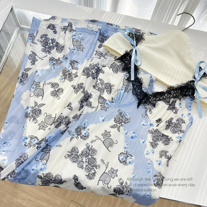 Sexy Sheath Straps Floral Summer Dress Holiday Party Birthday Outfits For Women DP0140
