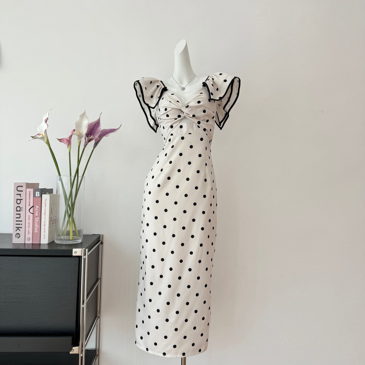 Cute A Line V Neckline Polka Dots Summer Dress Holiday Party Outfits For Women DP0104