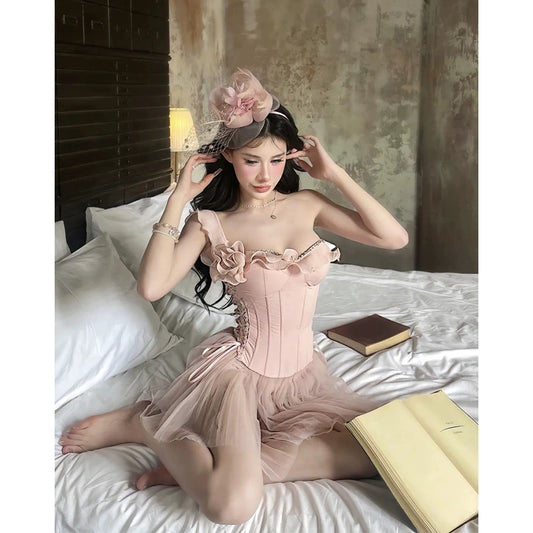 Modisches rosa Kleid S730