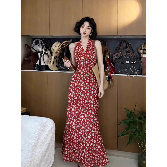 Modisches rotes Kleid S733
