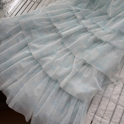 Sexy A line Halter Blue Tulle Min Summer Dress Holiday Party Homecoming Dress Birthday Outfits For Teens DP0151