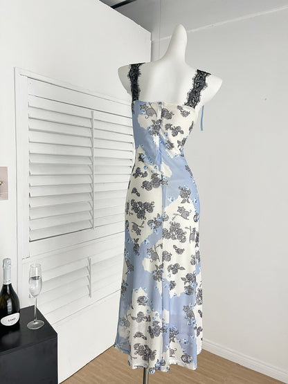 Sexy Sheath Straps Floral Summer Dress Holiday Party Birthday Outfits For Women DP0140