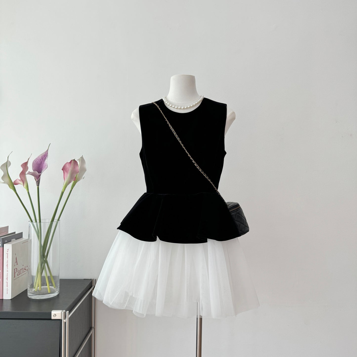 Sexy A line Jewel Neckline Black Short Summer Dress Holiday Party Outfits For Women DP0117