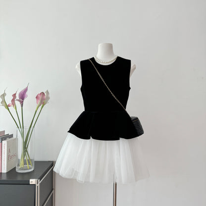 Sexy A line Jewel Neckline Black Short Summer Dress Holiday Party Outfits For Women DP0117