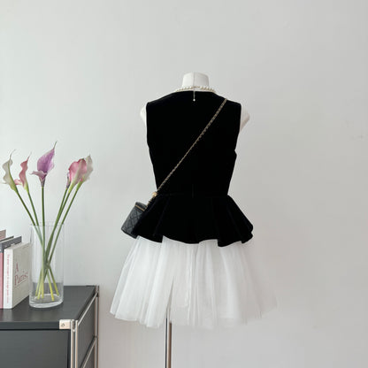 Sexy A line Jewel Neckline Black Short Summer Dress Holiday Party Outfits For Women DP0117