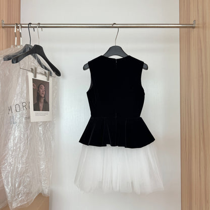 Sexy A line Jewel Neckline Black Short Summer Dress Holiday Party Outfits For Women DP0117