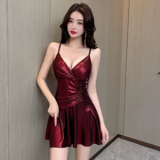 Fashion Burgundy Dress S1031