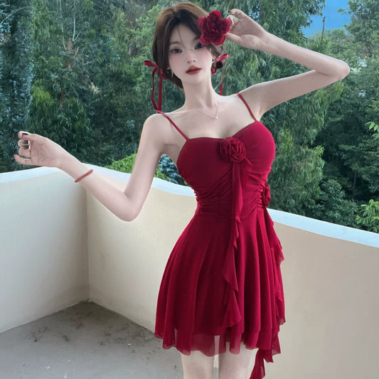 Fashion Burgundy Dress S1032