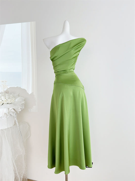 Sexy Meerjungfrau Satin Sommer Strandkleid Urlaub Party Casual Outfits für Mädchen DP1402