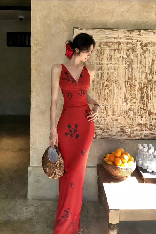 Robe rouge tendance pour femme S611