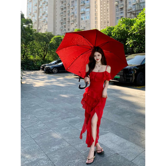 Fashion Red Women‘s Dress S341