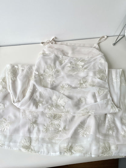 Robe d'été longue en dentelle à bretelles spaghetti et sirène pour femme DP0017
