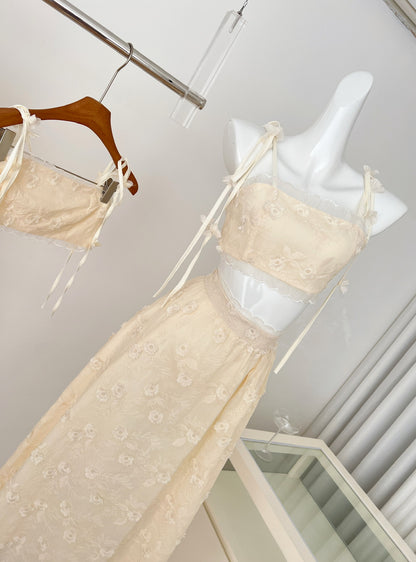 Robe d'été 2 pièces à bretelles spaghetti, jolie robe trapèze, tenue de vacances, de fête, d'anniversaire, pour femme, DP0125