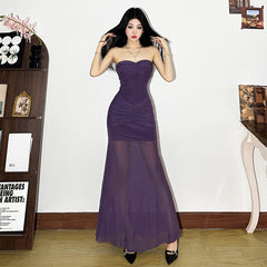 Robe violette tendance pour femme S631