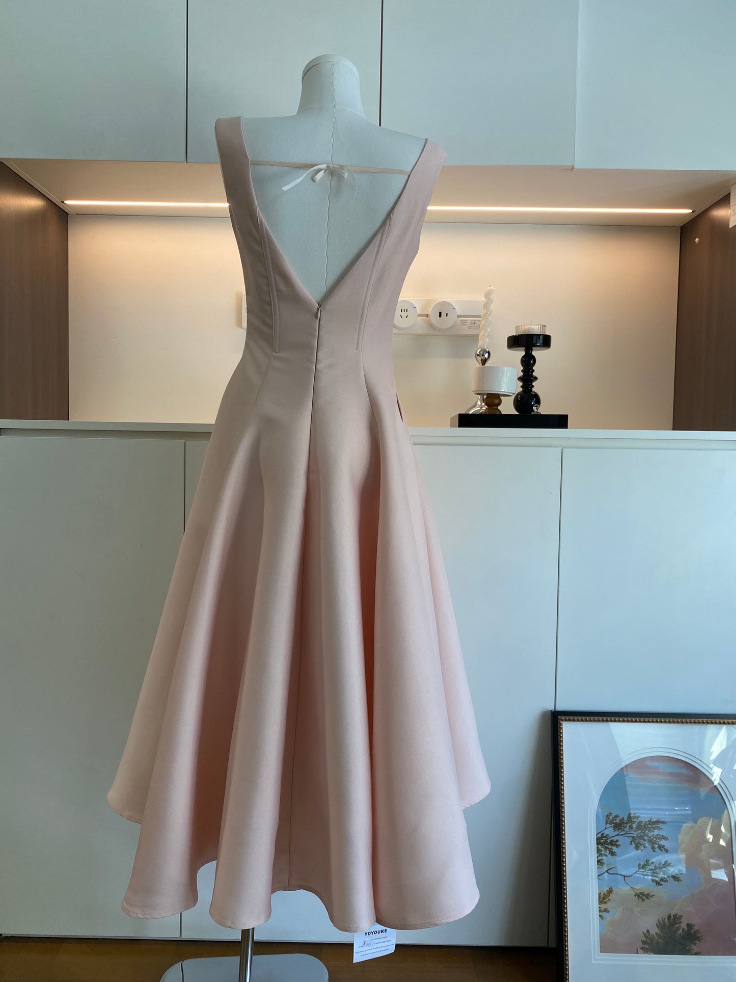 Süßes A-Linien-Sommerkleid mit quadratischem Ausschnitt und Satinrüschen, Urlaubsparty-Outfits für Mädchen, DP0135