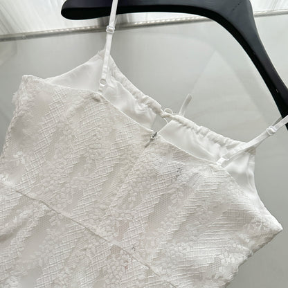 Cute A Line Spaghetti Straps Ivory Lace Summer Dress Holiday Party Outfits For Women DP0100