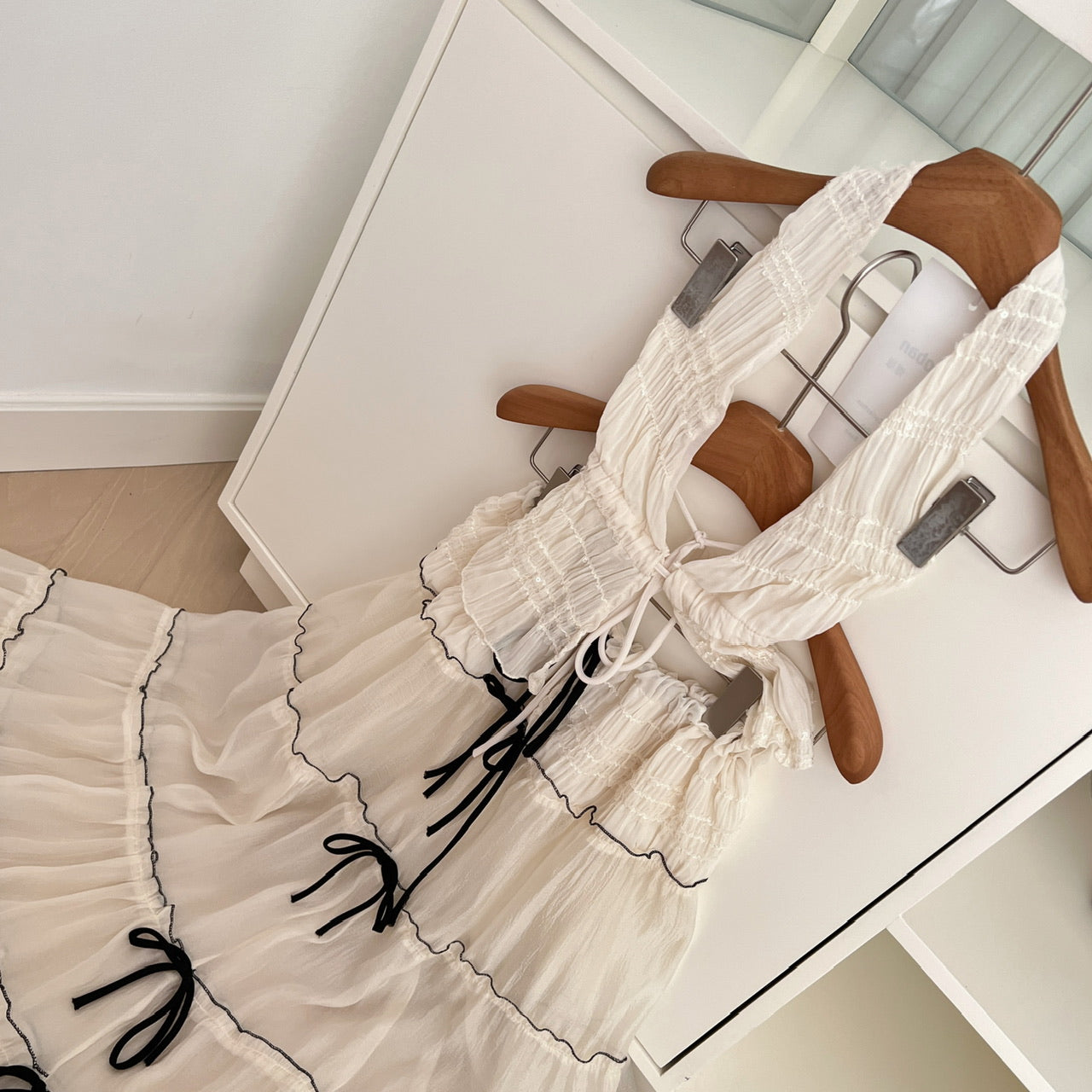 Sexy A line Halter Neckline 2 Pieces Summer Dress Holiday Dresses Party Outfits For Women DP0111