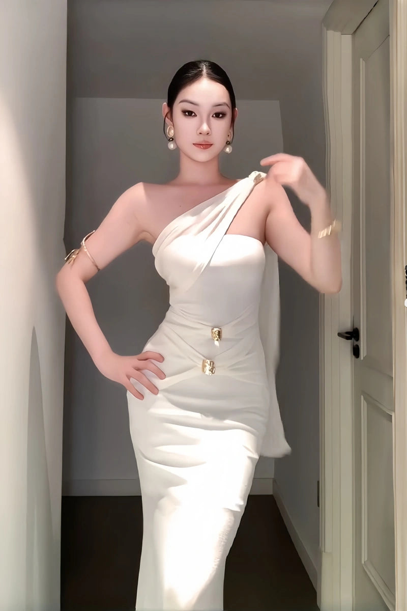 Sexy White Dress S683