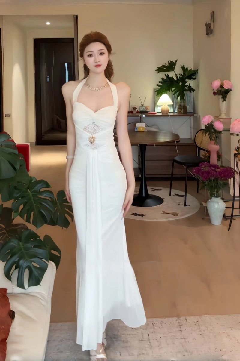 Sexy weißes Kleid S686