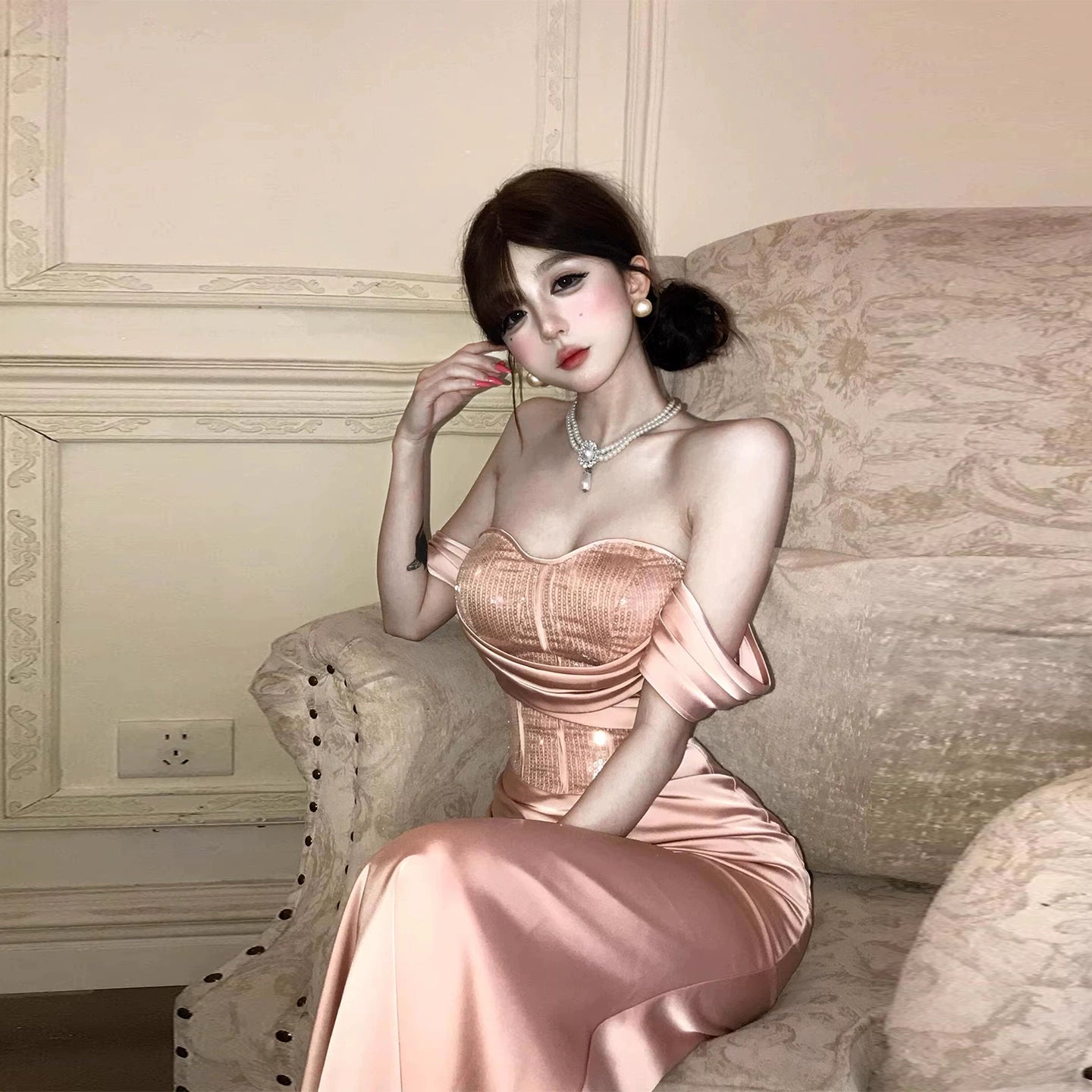 Fashion Blush Pink Dress S748