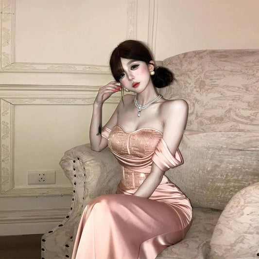 Robe rose poudré tendance S748