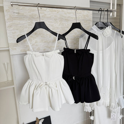 Cute A Line Spaghetti Straps White Short Summer Dress Holiday Party Outfits For Women DP0095