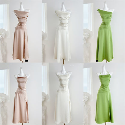 Sexy Mermaid Satin Summer Beach Dress Holiday Party Casual Outfits For Girls DP1402