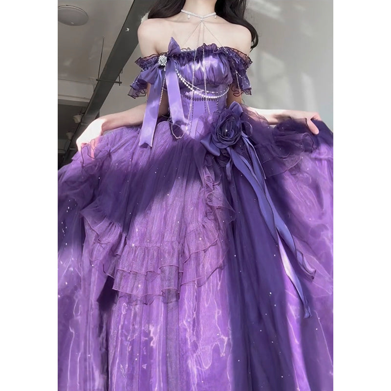 Vintage A line Spaghetti Straps Grape 16th Birthday Dress Lolita Dress Birthday Outfits W1228