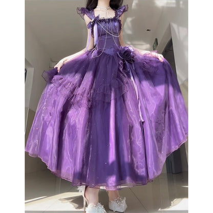Vintage A line Spaghetti Straps Grape 16th Birthday Dress Lolita Dress Birthday Outfits W1228