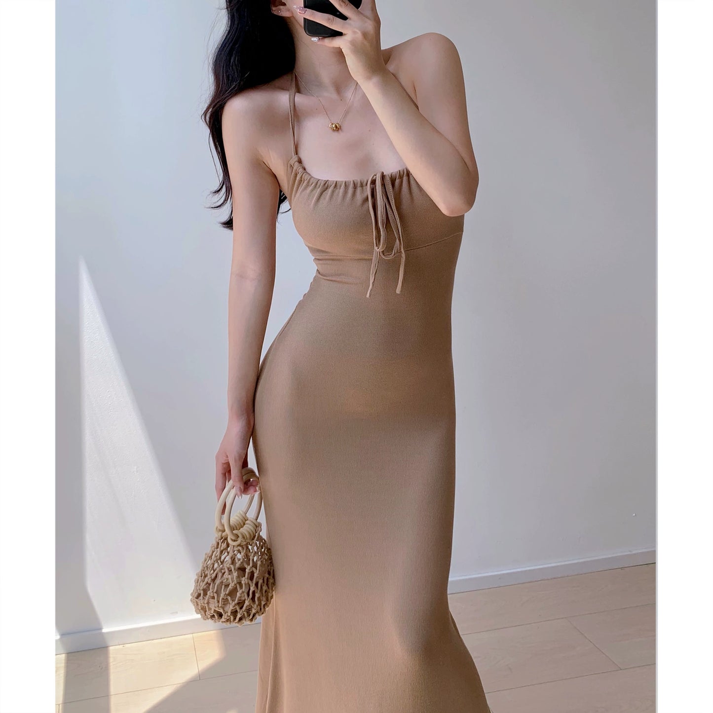 Sexy Khaki Dress S670