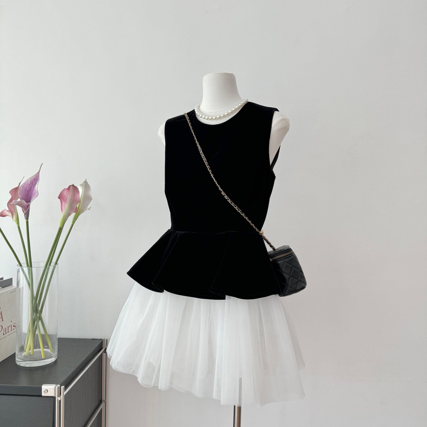 Sexy A line Jewel Neckline Black Short Summer Dress Holiday Party Outfits For Women DP0117