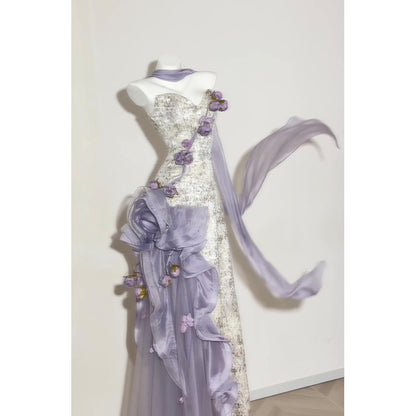 Pretty Sheath Sweetheart Lilac Long Summer 18th Birthday Dress Lolita Dress 20th Birthday Outfits W1260
