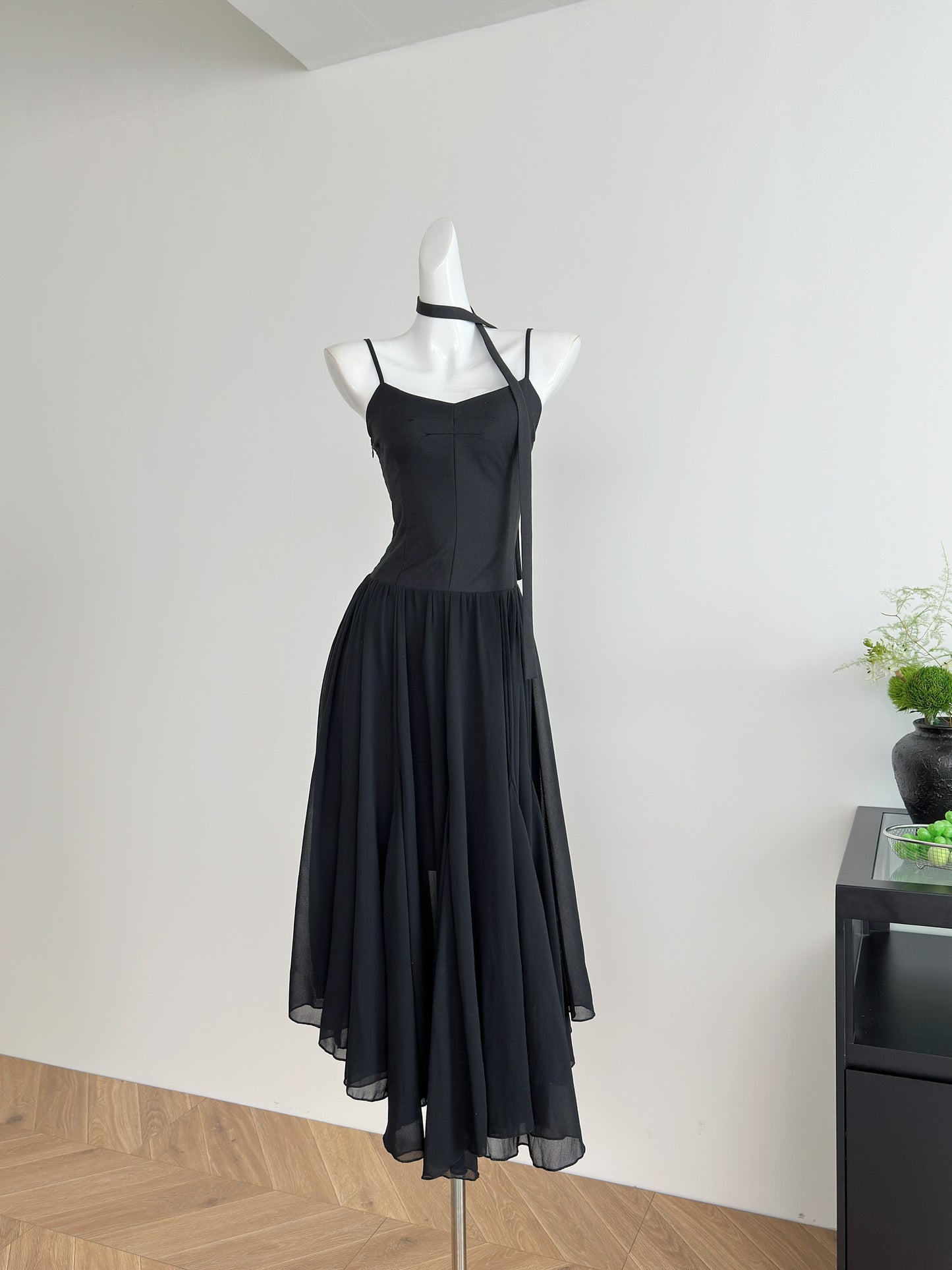 Cute A Line Spaghetti Straps Chiffon Summer Beach Dress Holiday Party Outfits For Girls DP1401