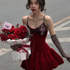 Robe rouge tendance pour femme S606