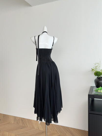 Cute A Line Spaghetti Straps Chiffon Summer Beach Dress Holiday Party Outfits For Girls DP1401