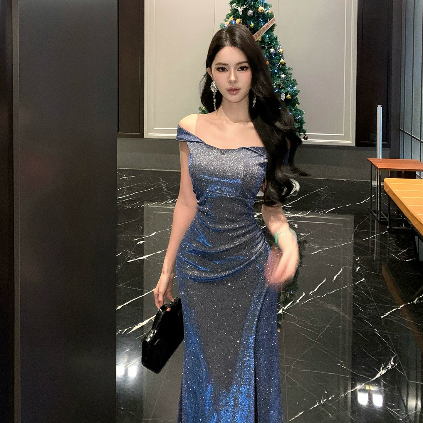 Navy Blue Women Dress S947