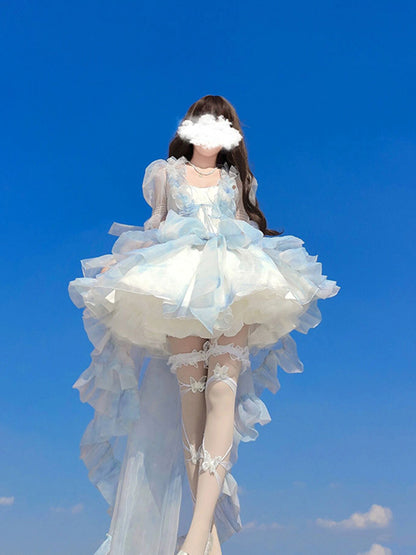 Vintage Ball Gown Spaghetti Straps Short Chiffon Summer 18th Birthday Dress Lolita Dress Birthday Outfits W1229