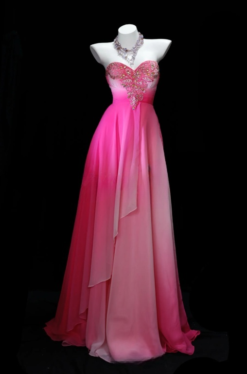 Elegantes rosa Tüll-Abendkleid mit Herzausschnitt und A-Linien-Schnitt S1072