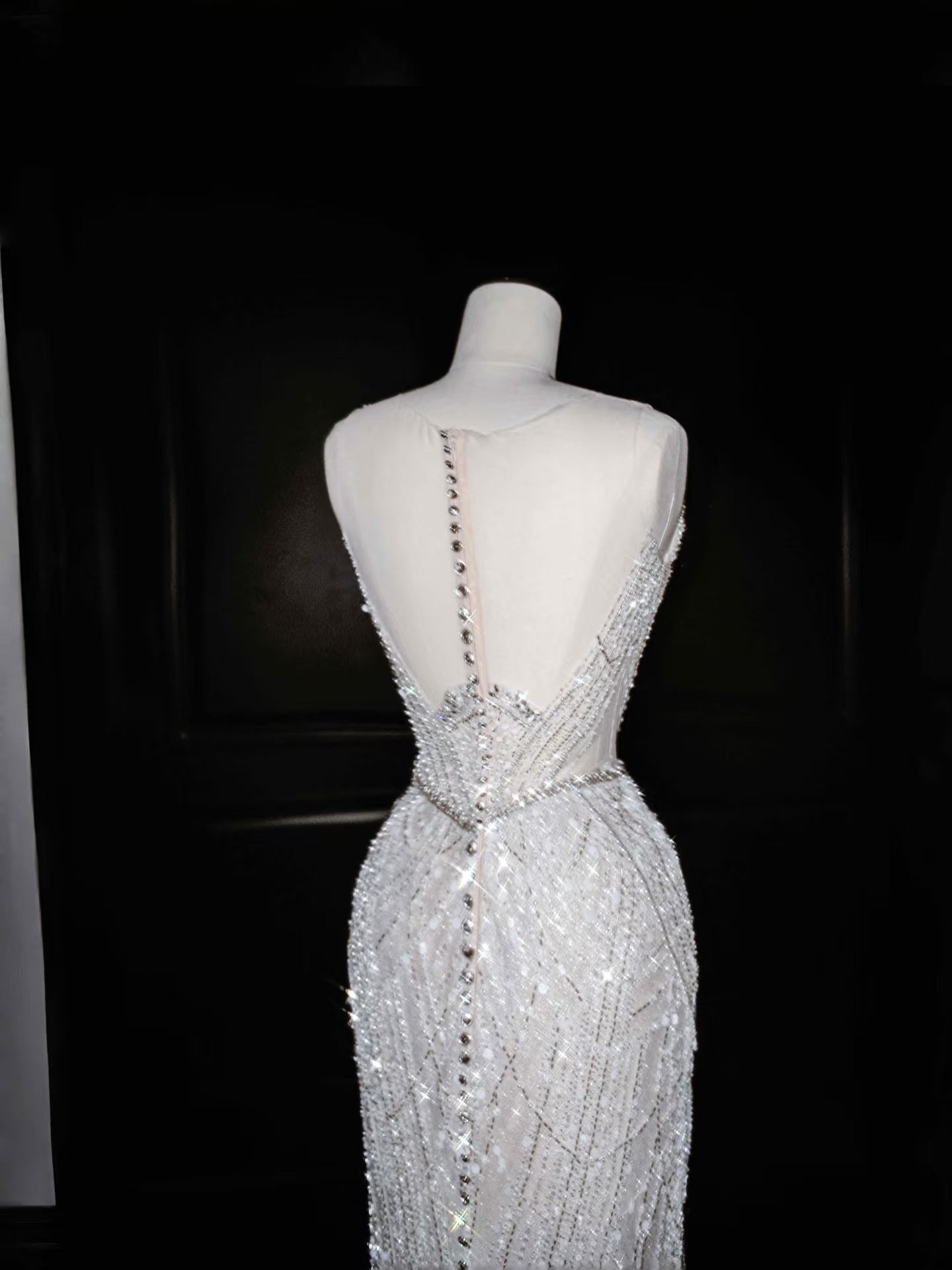 Robe de bal longue style sirène vintage à paillettes gris argenté, tenue de soirée, de remise de diplôme, d'anniversaire, D2716
