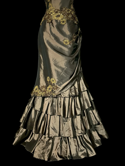 Classy Elegant Mermaid Spaghetti Straps Brown Sleeveless Long Prom Dresses H2973