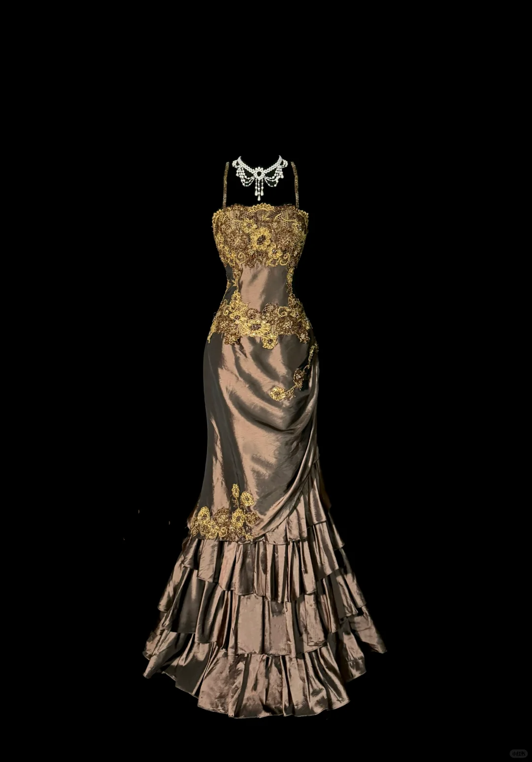 Classy Elegant Mermaid Spaghetti Straps Brown Sleeveless Long Prom Dresses H2973