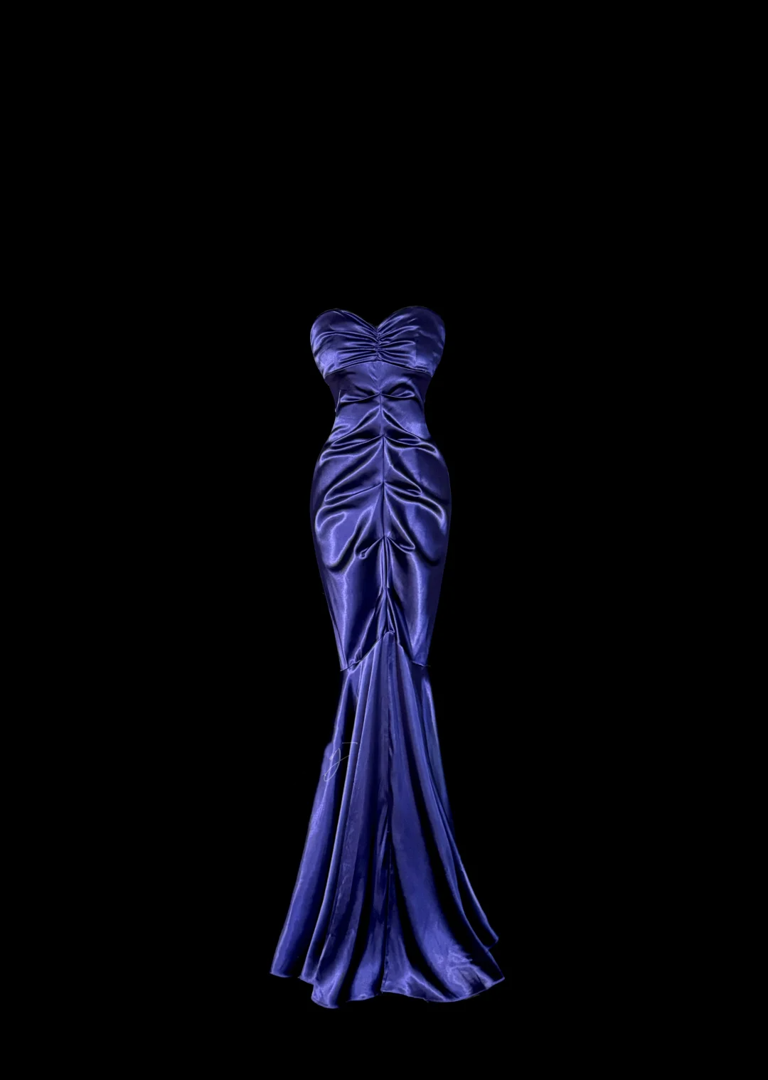 Robe de soirée longue plissée en satin raisin, style sirène, décolleté en cœur, sans manches, style vintage, H2974