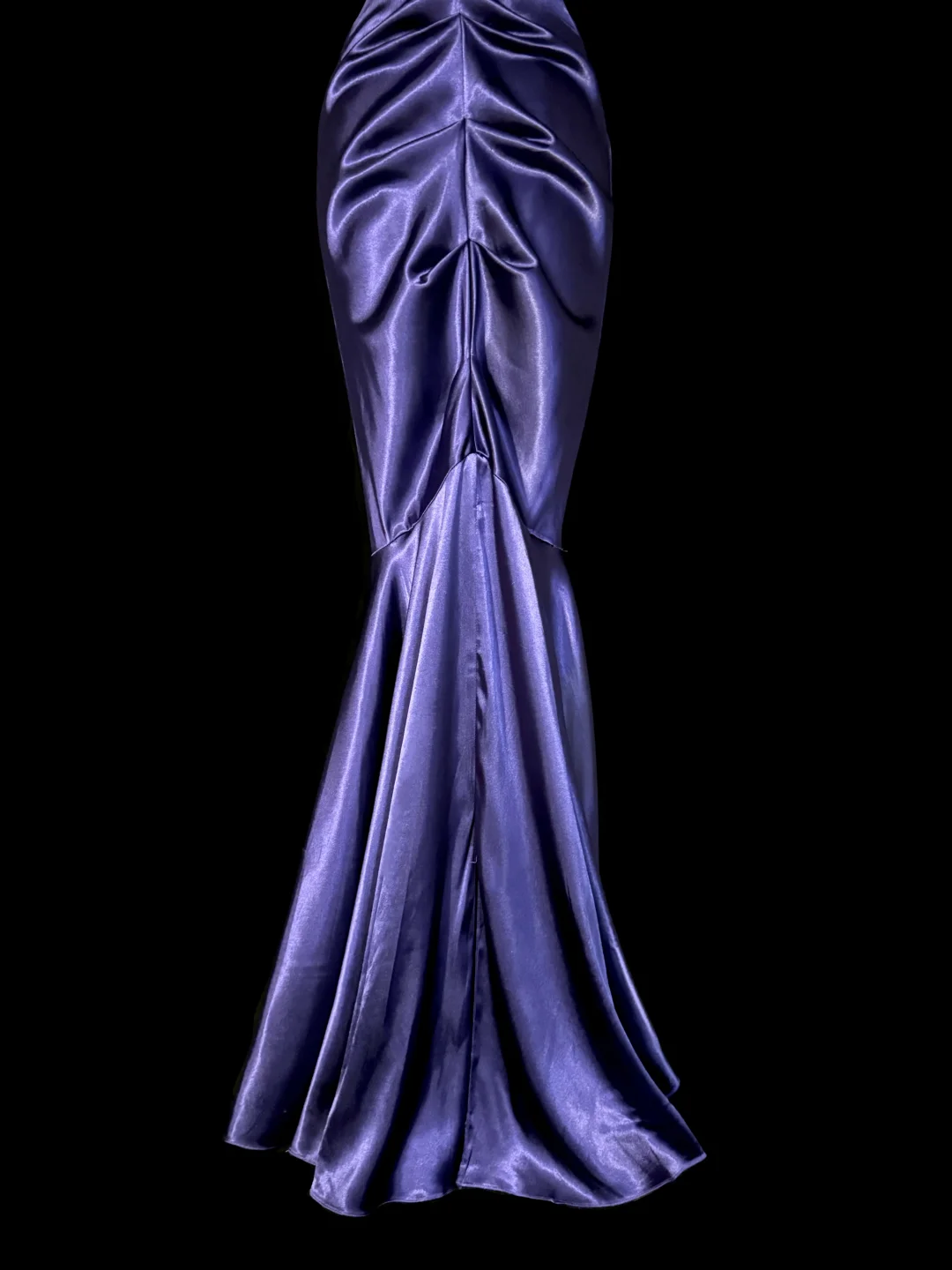 Robe de soirée longue plissée en satin raisin, style sirène, décolleté en cœur, sans manches, style vintage, H2974