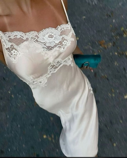 Robe de bal élégante à bretelles spaghetti, couleur champagne, tenue d'invitée de mariage d'été formelle, W0119