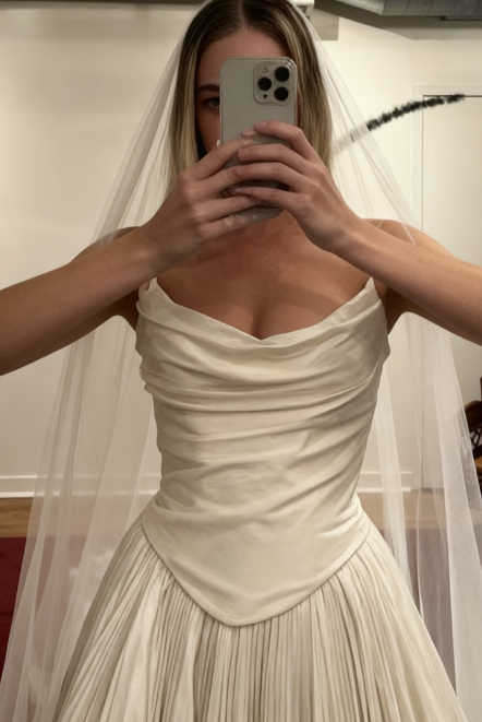 Bescheidenes Brautkleid Ballkleid Trägerloses Weißes Satin Lange Brautkleider Bräute Kleid Brautkleider W0121
