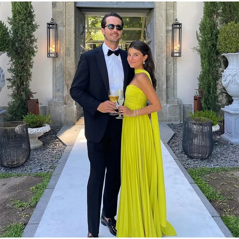 Classy A line Sweetheart Chiffon Long Prom Dresses Formal Summer Wedding Guest Dresses Wedding Guest Outfit W0252