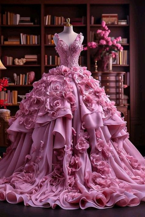 Robe de bal longue à fleurs roses, décolleté en cœur, robe de soirée, 16 ans, W0286