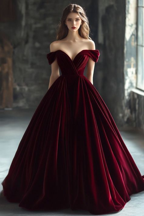 Hübsches Ballkleid Weg Von Der Schulter Burgund Samt Lange Quinceanera Kleid Formale Kleid Vestido De 15 Anos Süße 16 Kleid W0309