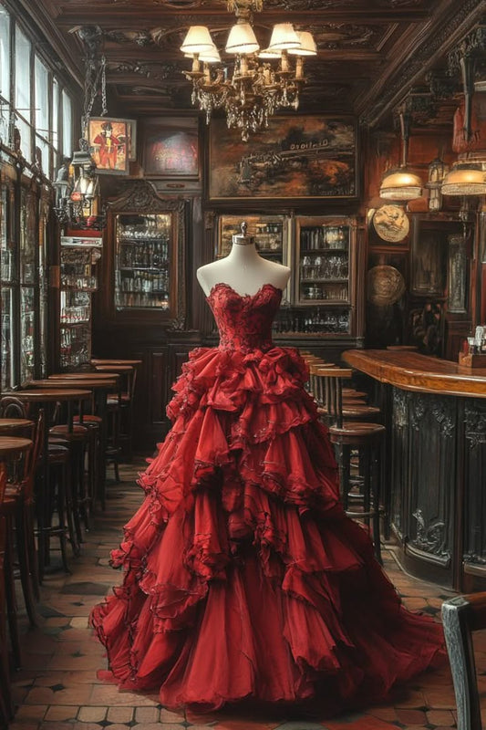 Hübsches Ballkleid Schatz Red Satin Lange Quinceanera Kleid Formale Kleider Vestido De 15 Anos Süße 16 Kleid W0317