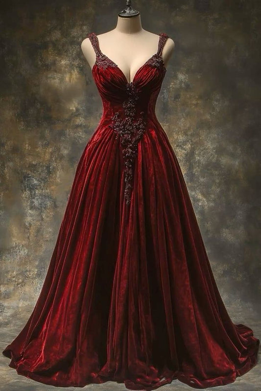 Hübsches Ballkleid Burgund Samt Lange Quinceanera Kleid Formale Kleid Vestido De 15 Anos Süße 16 Kleid W0322